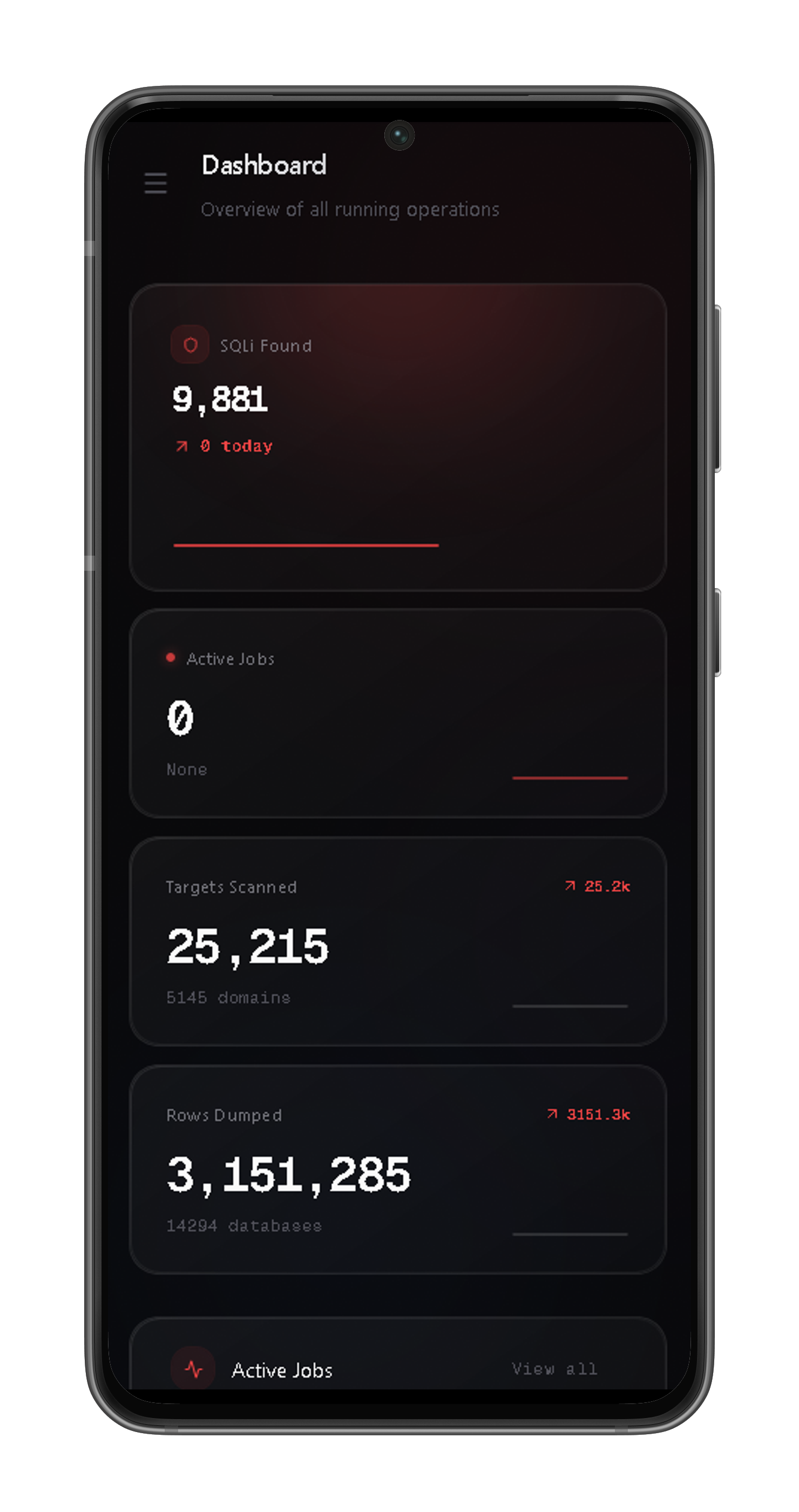 Demon Dumper mobile dashboard mockup
